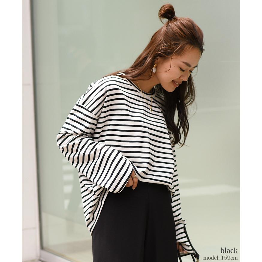 カットソー Tシャツ レディース ボーダー トップス ロンT 長袖