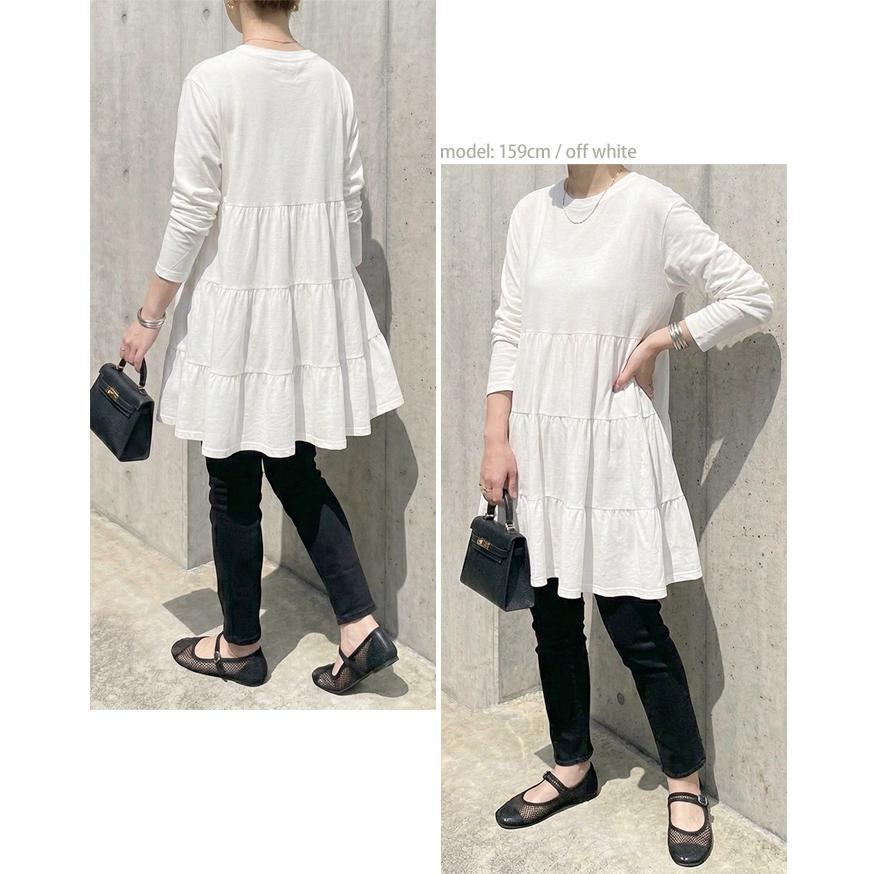 カットソー レディース 長袖 秋 冬 チュニック ロング tシャツ