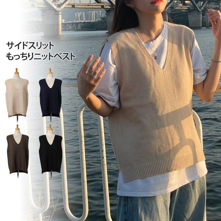ベスト レディース 秋 ニット 無地 おしゃれ ゆったり ロング カジュアル ノースリーブ Vネック 韓国 体型カバー 重ね着 ポイント消化 Wft Joknet Yahoo 店 通販 Yahoo ショッピング