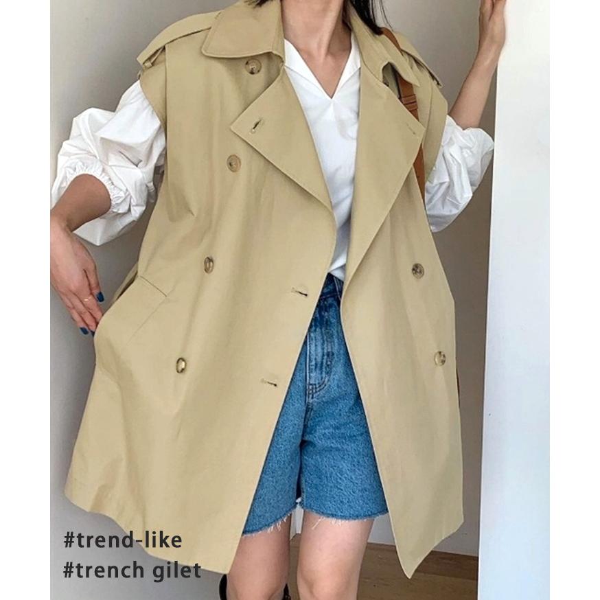 ベスト コート トレンチ ジレ レディース アウター 袖なし ジャケット