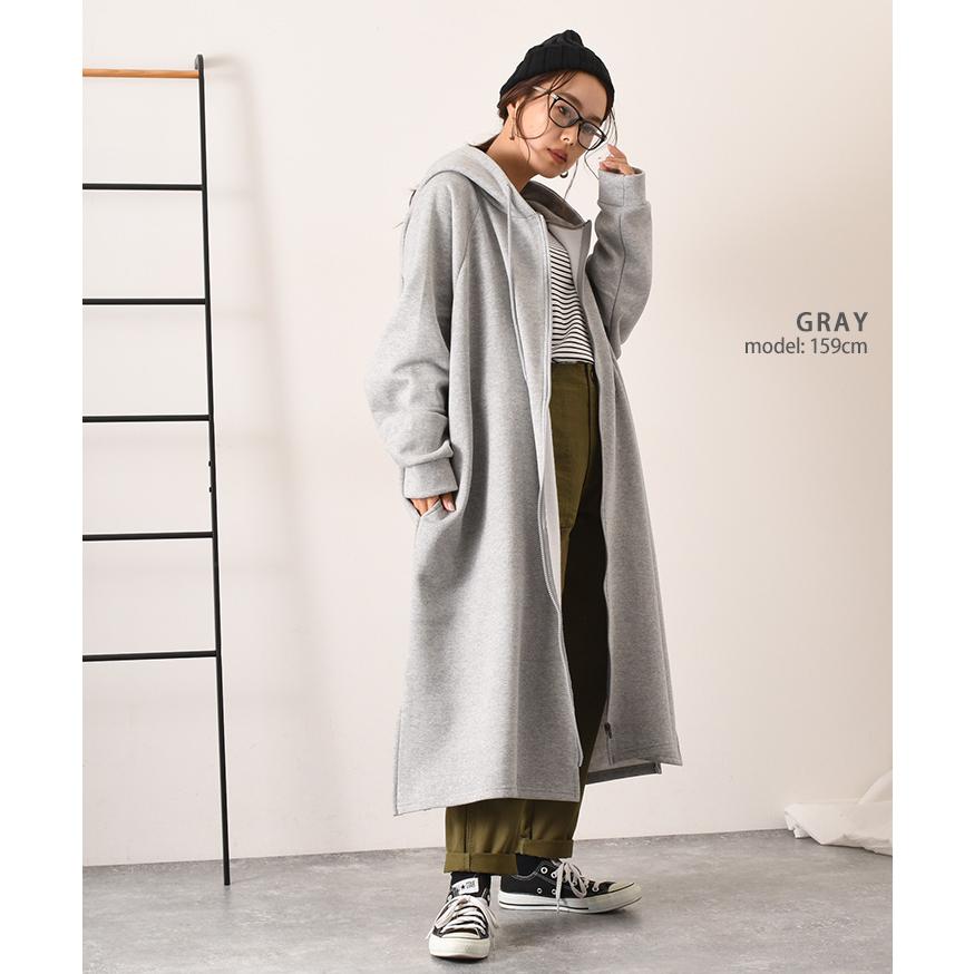 パーカー レディース 40代 秋 冬 裏起毛 50代 ロング丈 ワンピース