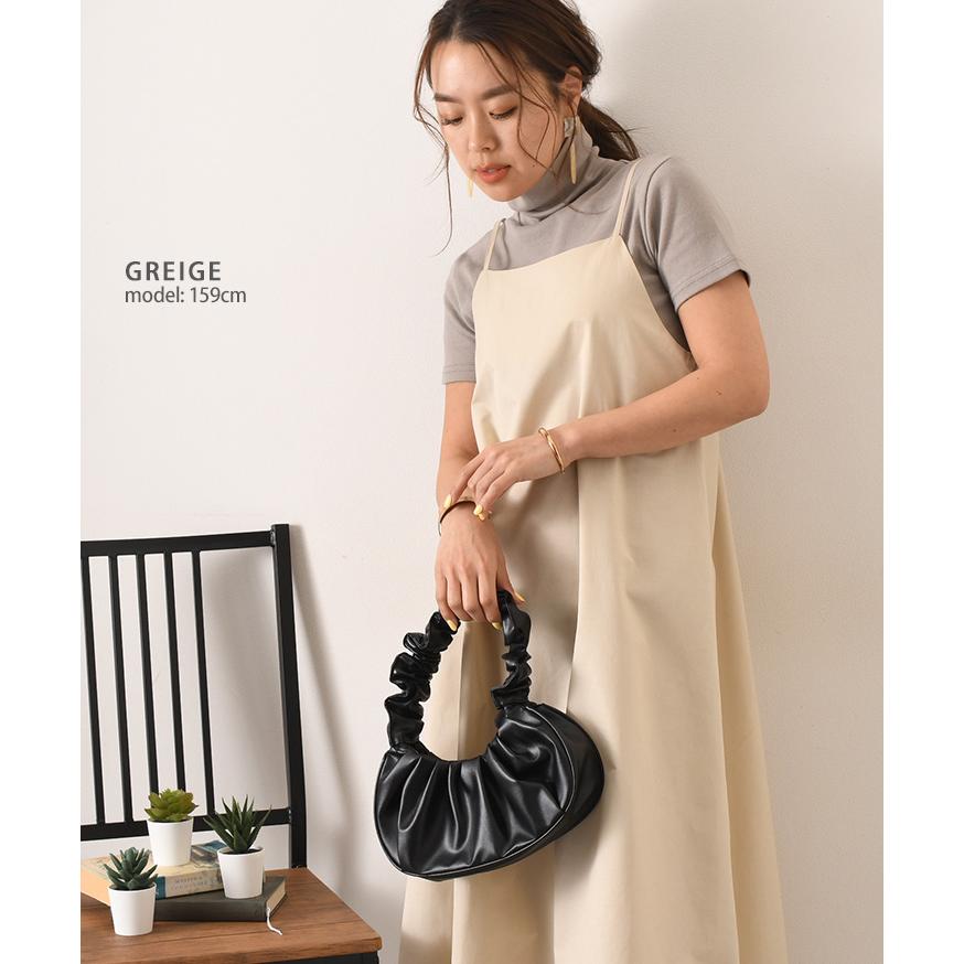 カットソー レディース 半袖 タートルネック 綿 コットン ストレッチ