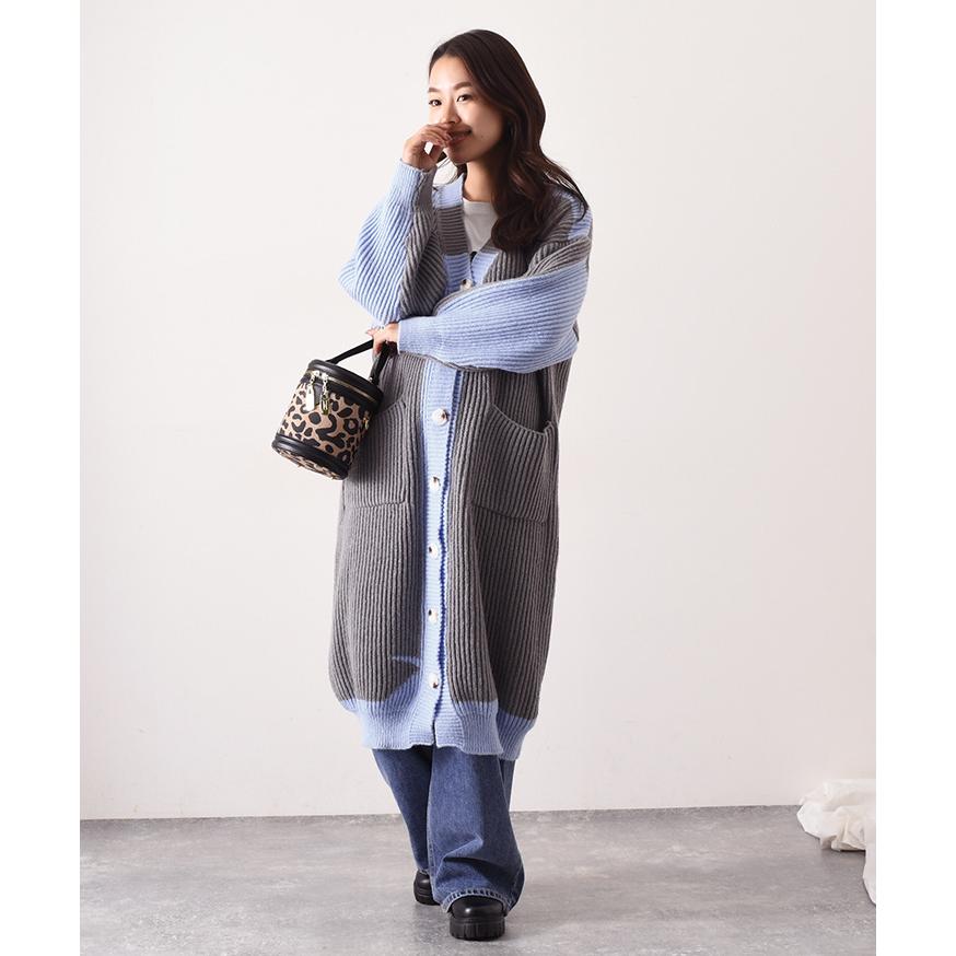 新品タグ付き！レストローズ ファー付きニットコート ローゲーロングカーディガン 新作】フォックスファー付きニットカーディガン | Rose Tiara