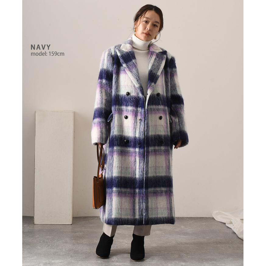 チェスターコート ロング チェック柄 レディース アウター 上着