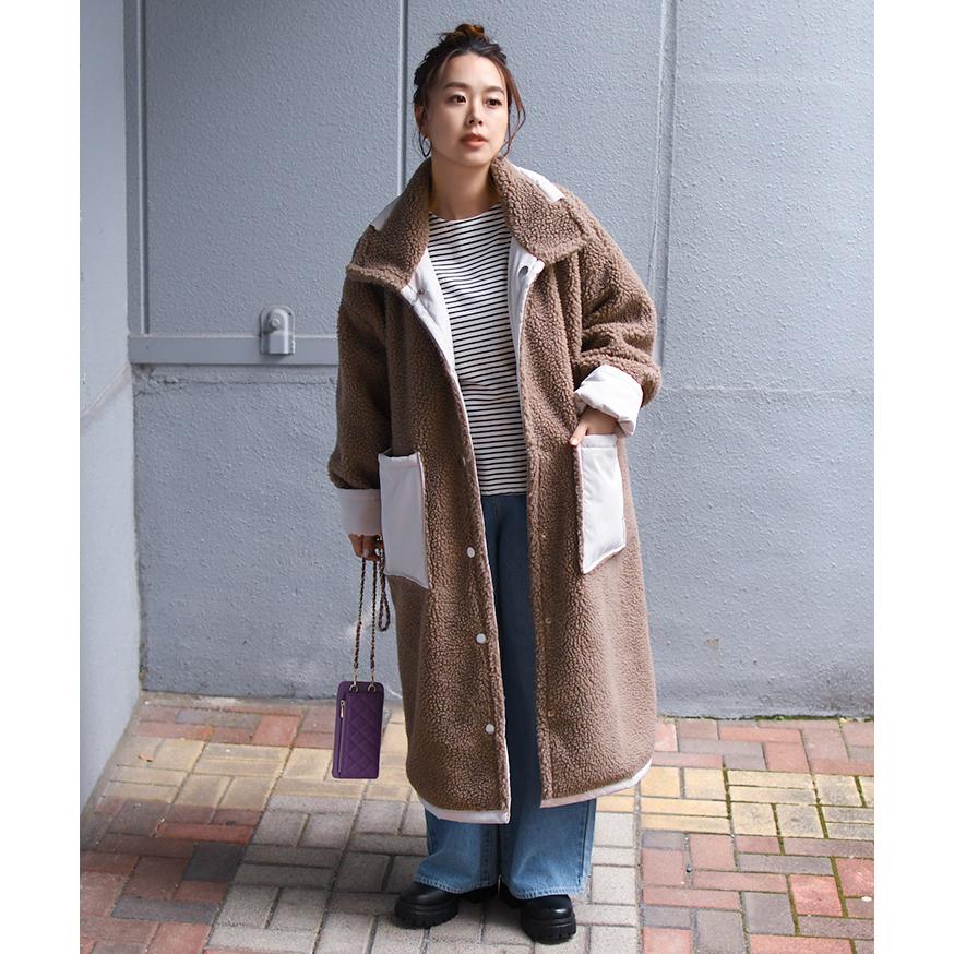 コート レディース 冬 ロング ボア 20代 30代 40代 ミリタリー