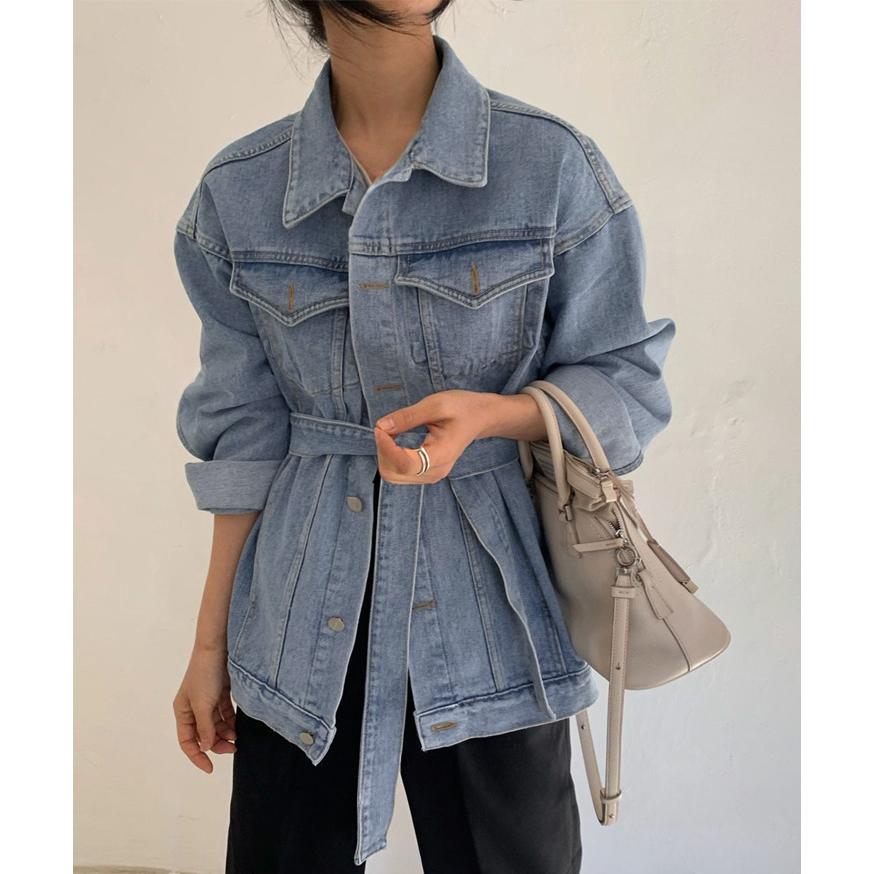 デニムジャケット レディース 長袖 大きめ 長め ロング丈 ビッグ