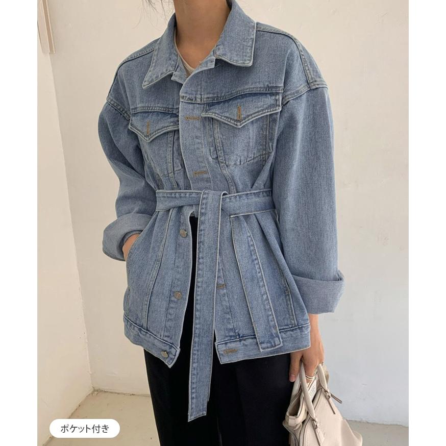 デニムジャケット レディース 長袖 大きめ 長め ロング丈 ビッグ