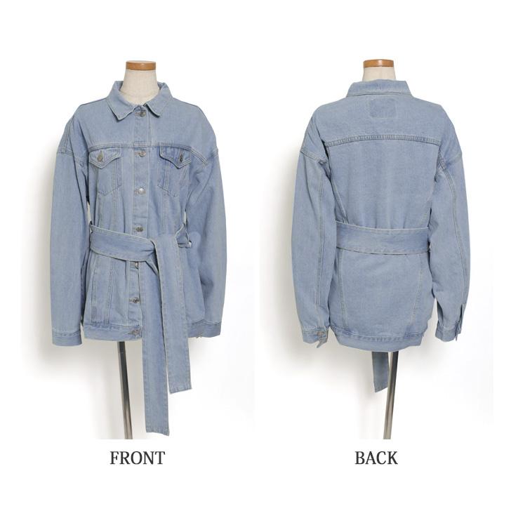 デニムジャケット レディース 長袖 大きめ 長め ロング丈 ビッグ