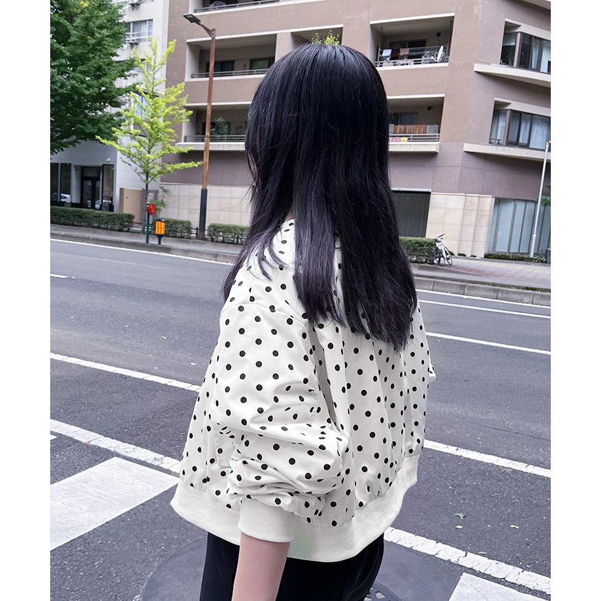 ブルゾン レディース アウター 秋 冬 秋冬 春 薄手 ドット柄