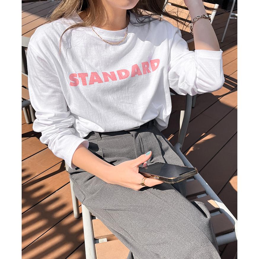 Tシャツ レディース 長袖 綿 コットン カットソー ロンT ロゴ プリント