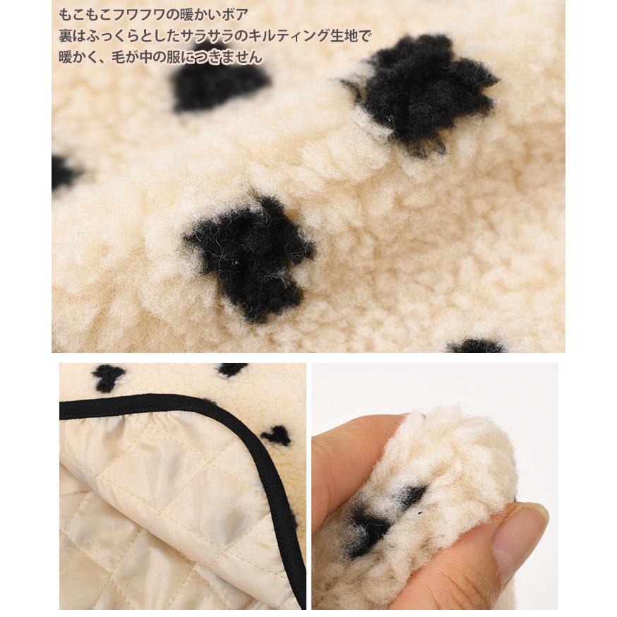 ベスト レディース 秋冬 ボア 裏キルティング ジレ 前開き トップス