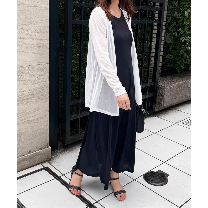 カーディガン レディース ロング 薄手 夏 秋 シンプル シアー 羽織り