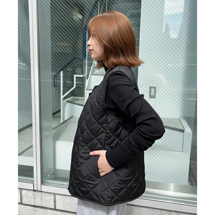 ベスト レディース 秋冬 前開き アウター ジャケット エコダウン 