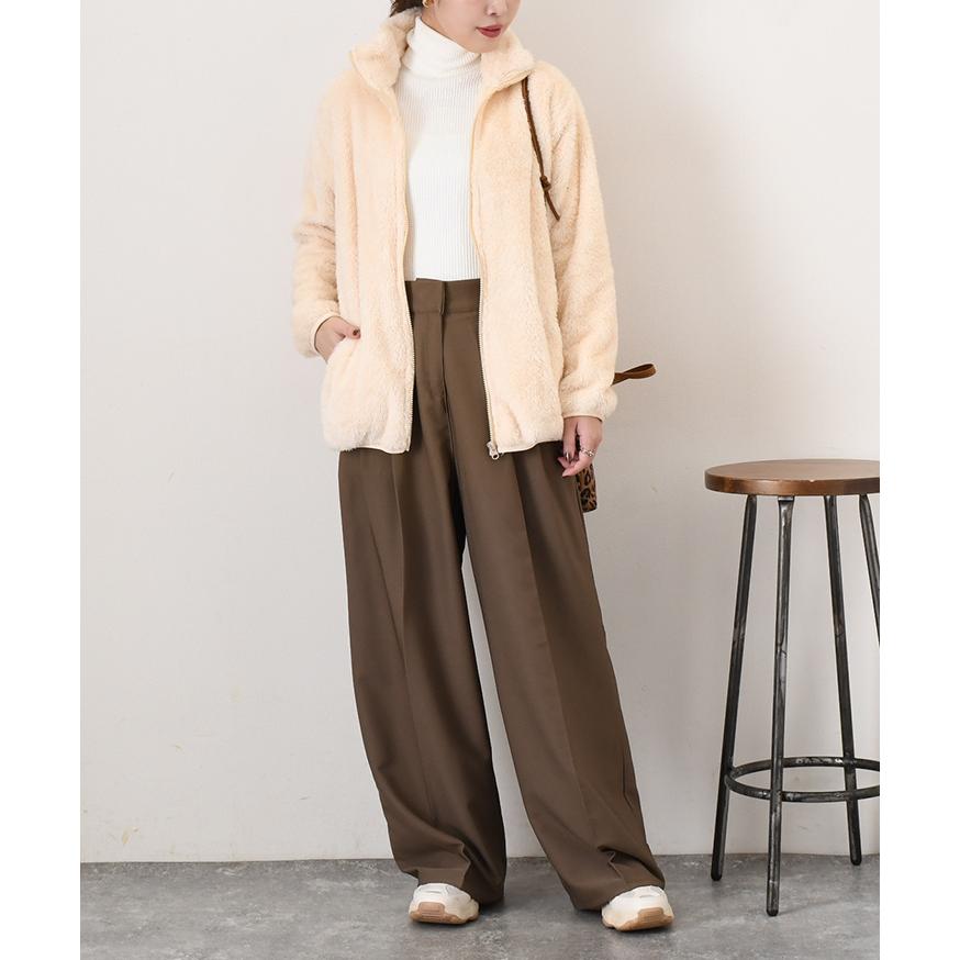 フリース ジャケット レディース ボア ファー 極暖 ジップアップ
