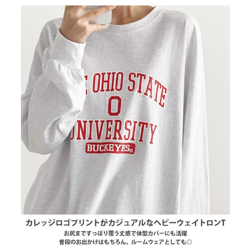 ロンT 長袖 Tシャツ カットソー レディース 厚手 ヘビーウェイト 春