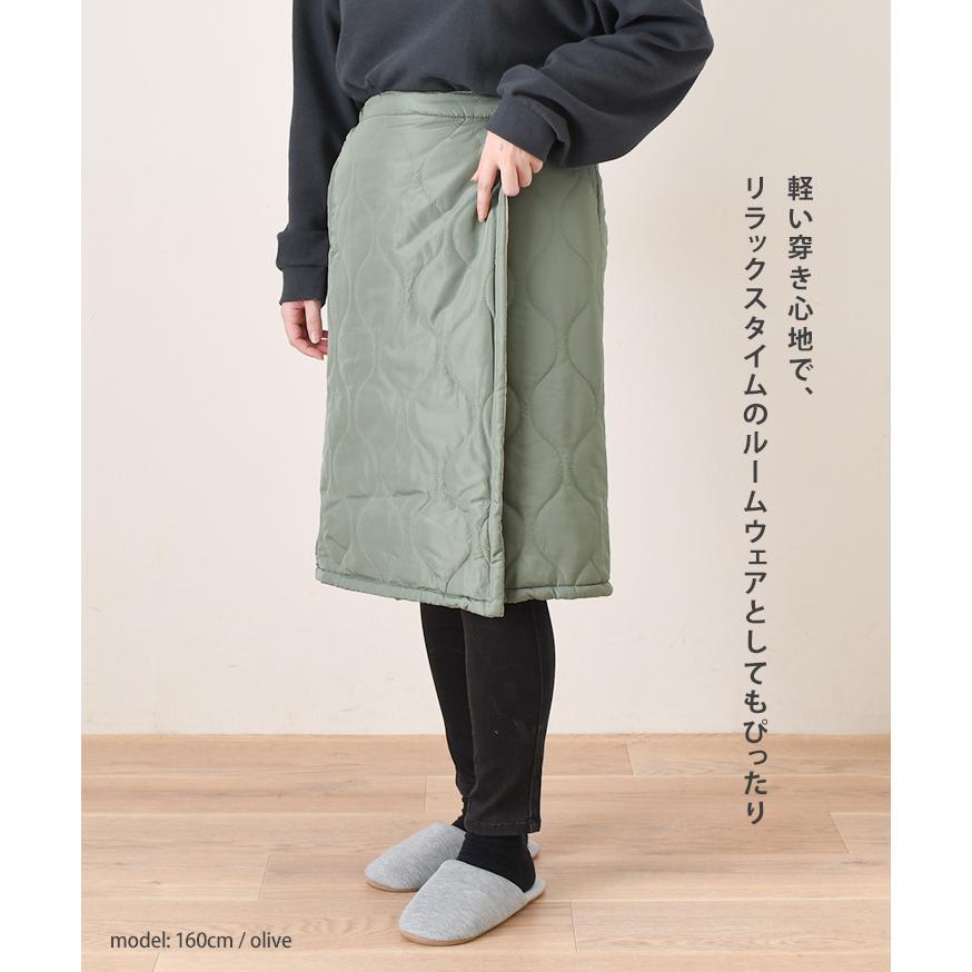 巻きスカート 防寒 キルティング レディース ラップスカート 防風