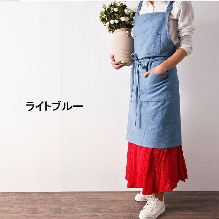 デニム エプロン 前掛け ワークエプロン インディゴ 料理 ガーデニング