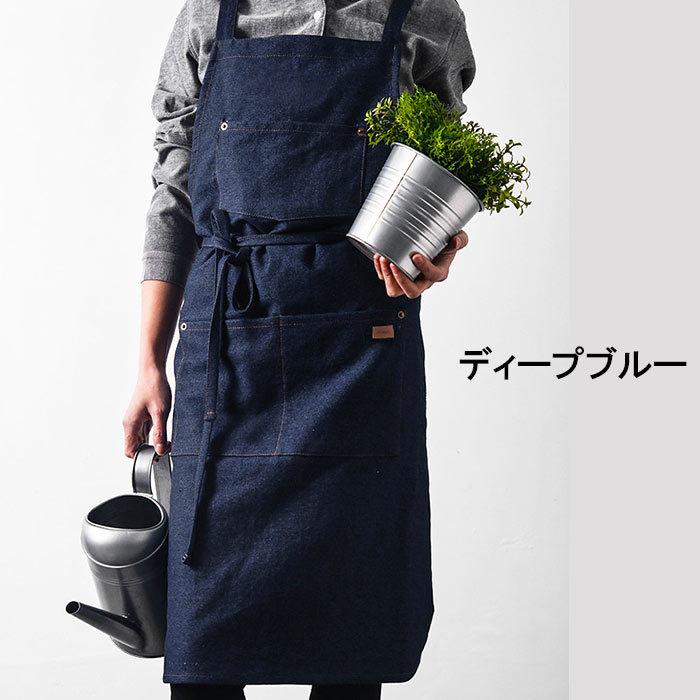 デニム エプロン 前掛け ワークエプロン インディゴ 料理 ガーデニング