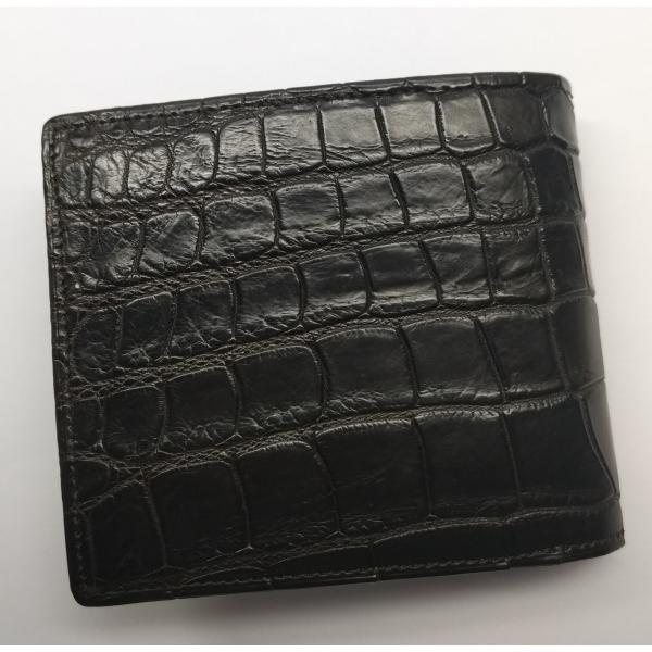 クロコダイル財布 コゲ茶色 日本製 二つ折り022 : ライパラ ! - 通販