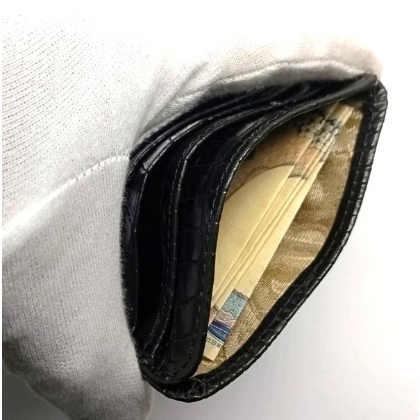 たか　クロコダイル財布小銭入れ　BOX型パース クロコダイル財布小銭入れ BOX型コインパース ブラック