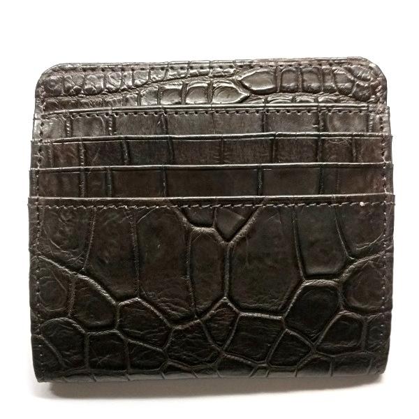 二つ折り財布 クロコダイル財布 クロコ型押し SAINT LAURENT 二つ折り