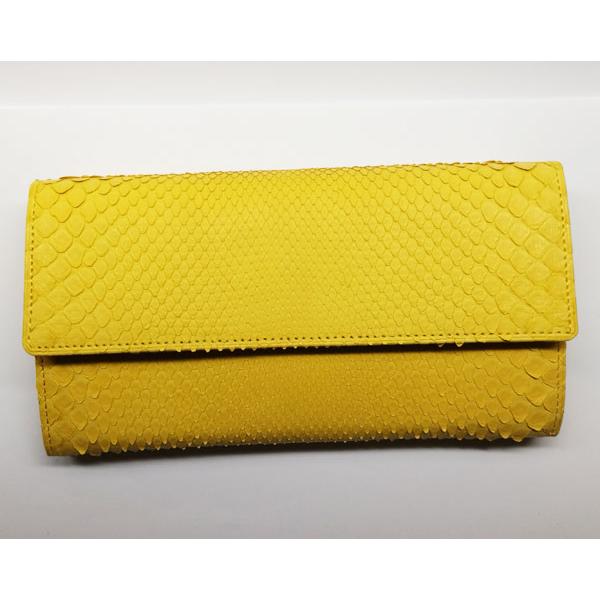 金運 パイソン長財布 黄色イエロー レディース 無双 : ライパラ
