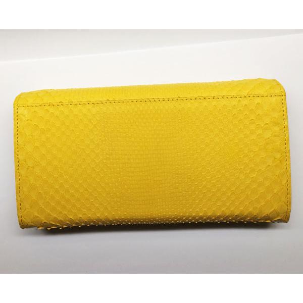 金運 パイソン長財布 黄色イエロー レディース 無双 : ライパラ