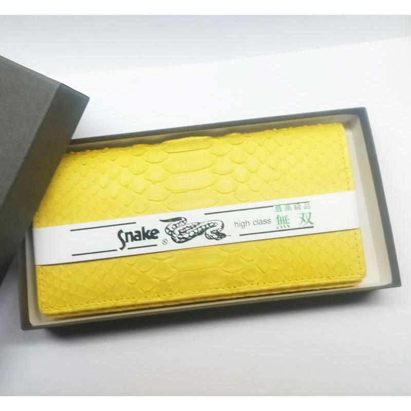 金運 パイソン長財布 黄色イエロー メンズ 無双029 : ライパラ