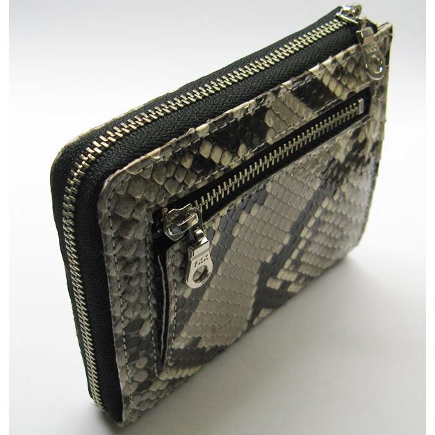 モラレスパイソン革 ヘビ皮財布 メンズ ラウンドファスナー 日本