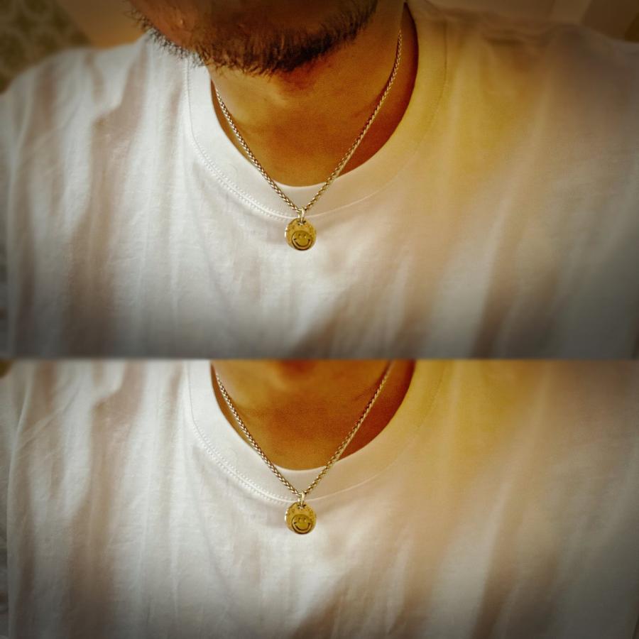 全品送料無料 ネックレス スマイリー 稲妻 トップ チェーン付き