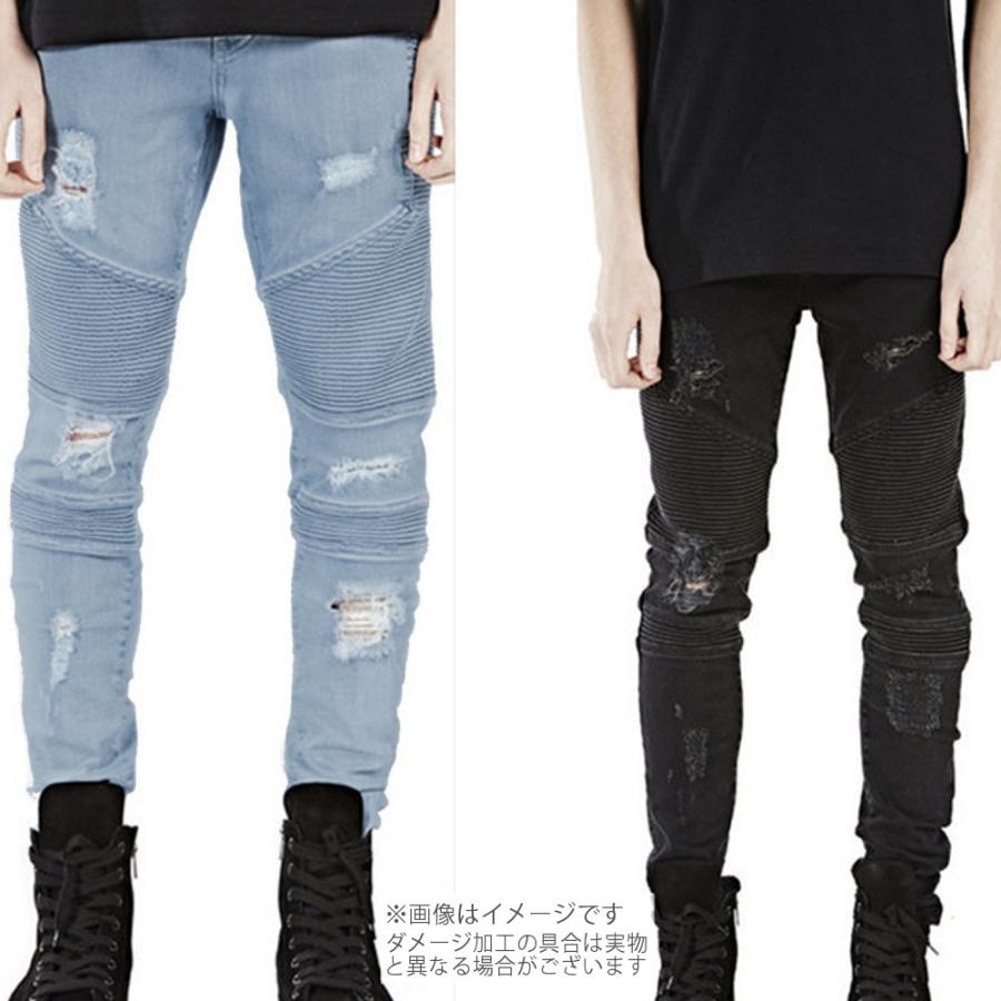 全品送料無料 tsa バイカー スキニーデニム メンズ ダメージジーンズ