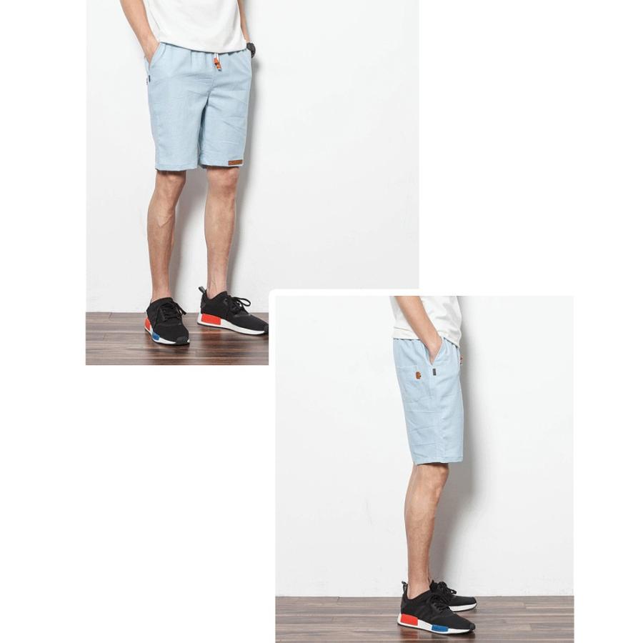 全品送料無料 na コットンリネン ショートパンツ メンズ 短パン