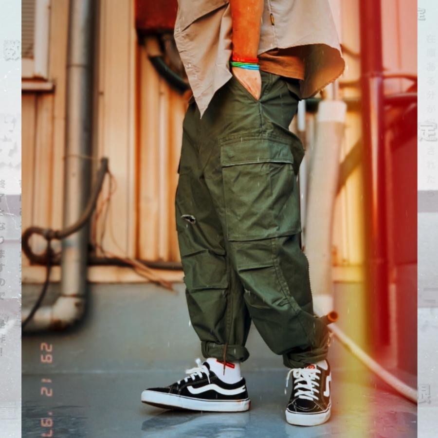 全品送料無料 数量限定 ワイドカーゴパンツ メンズ ロゴ アメカジ