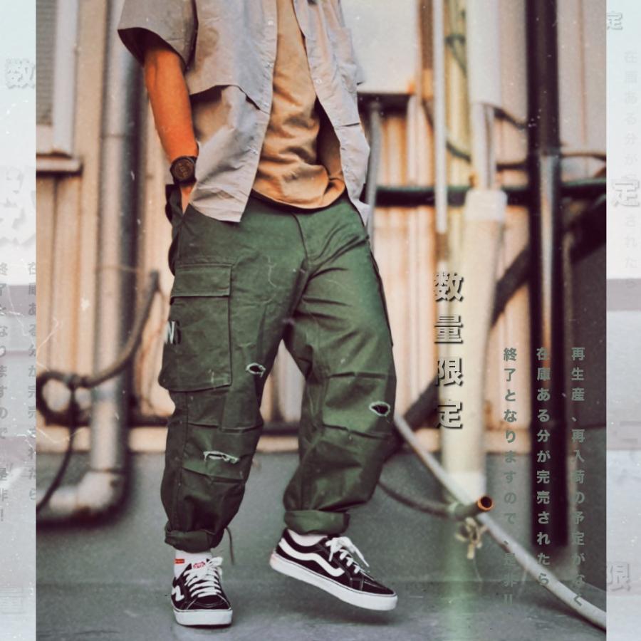 全品送料無料 数量限定 ワイドカーゴパンツ メンズ ロゴ アメカジ