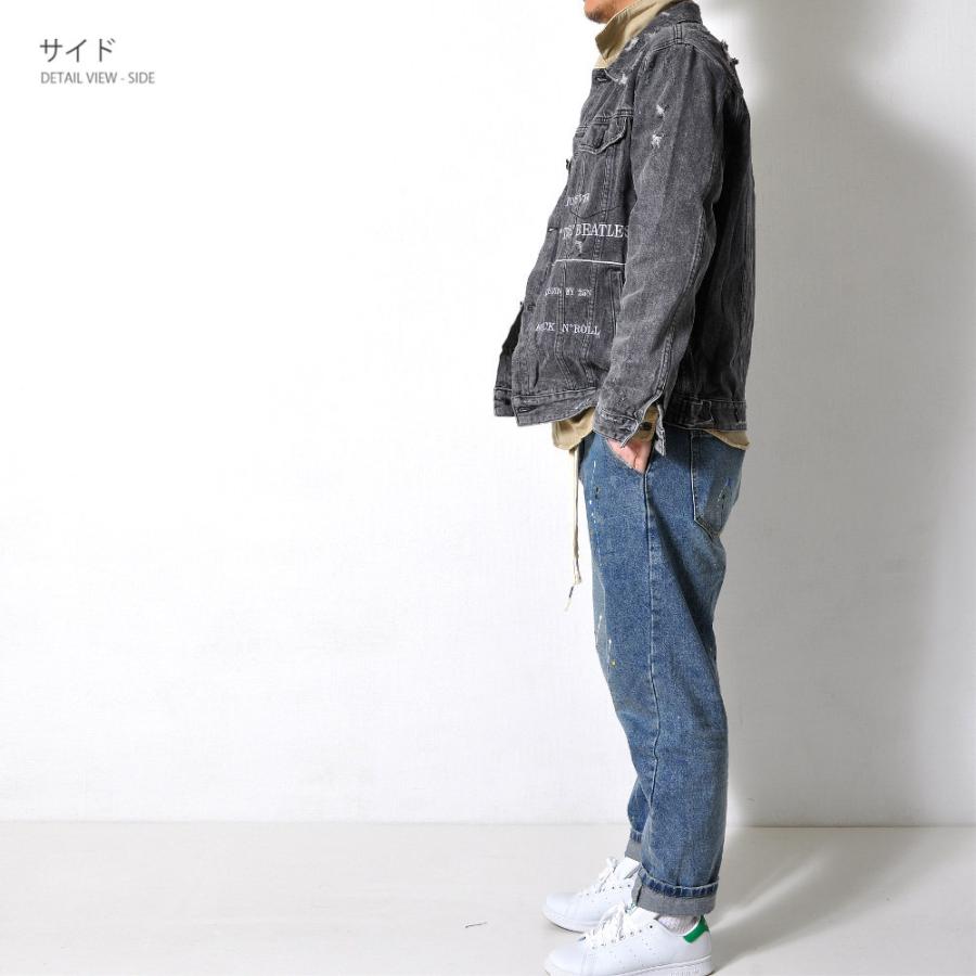 全品送料無料 ダメージ加工 デニムジャケット メンズ ヴィンテージ風 G
