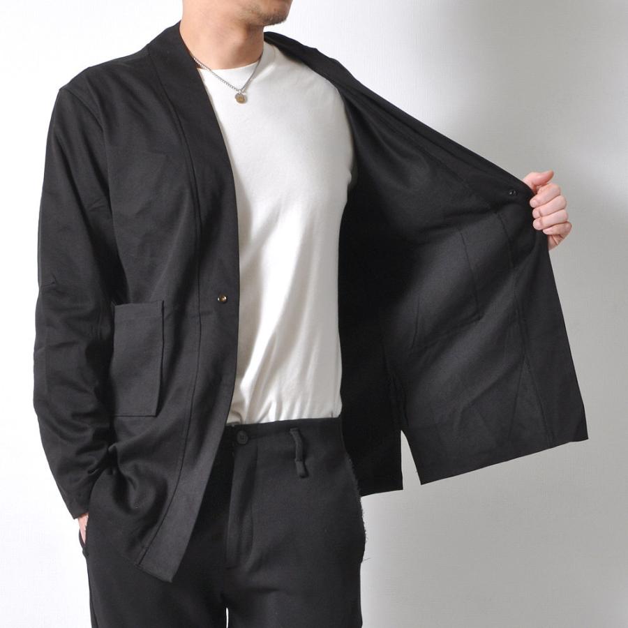 全品送料無料 ノーカラージャケット メンズ 和風 伸縮性 カーディガン