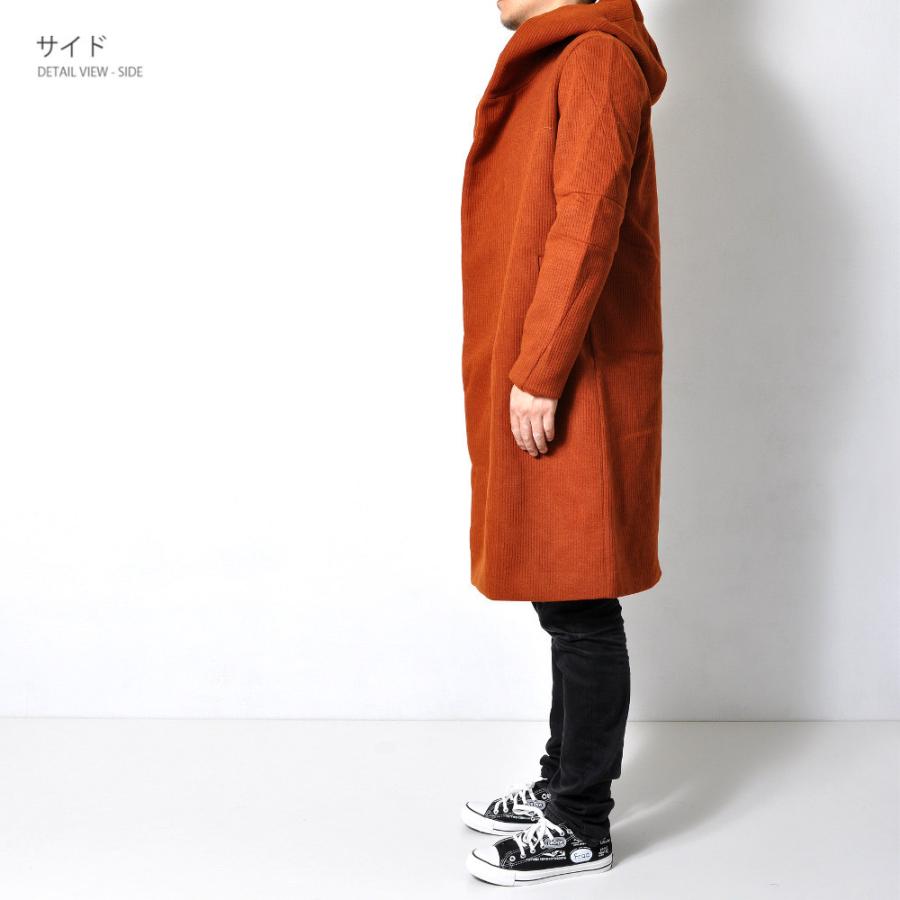 全品送料無料 フード付き ロングコート アウター メンズ ジップアップ