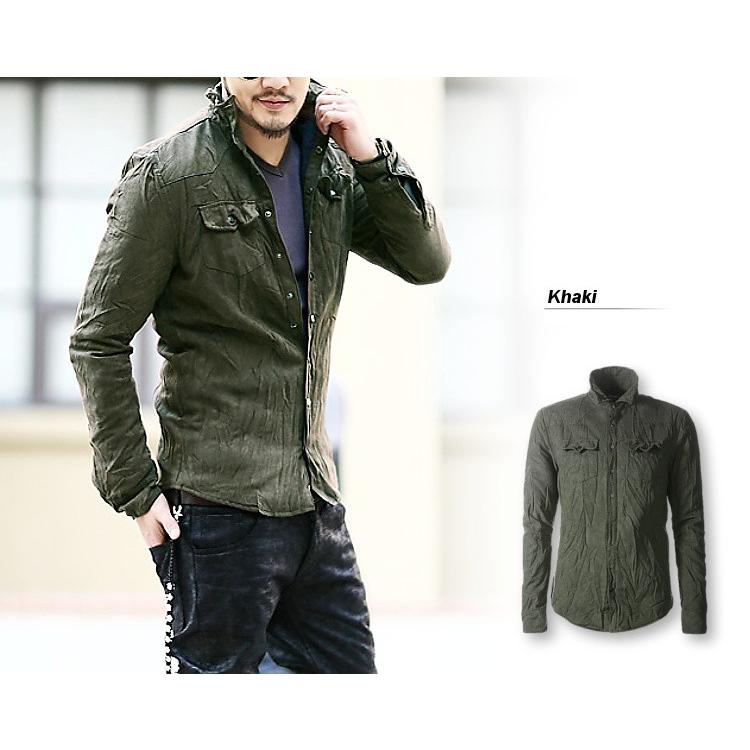 全品送料無料 期間限定 SALE 【ラスト1】 シャツジャケット シワ加工