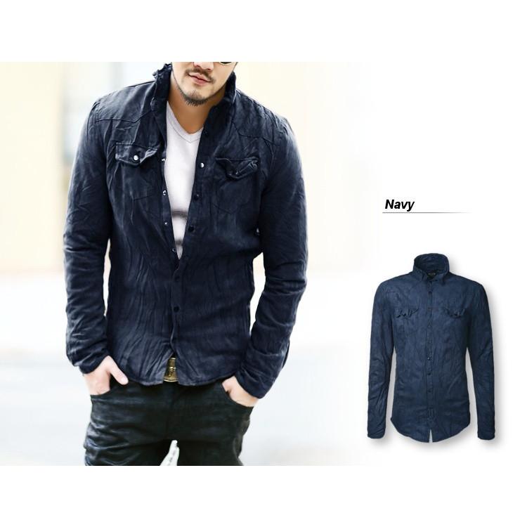 全品送料無料 tsb 【ラスト1】 シャツジャケット シワ加工 ワイヤー入