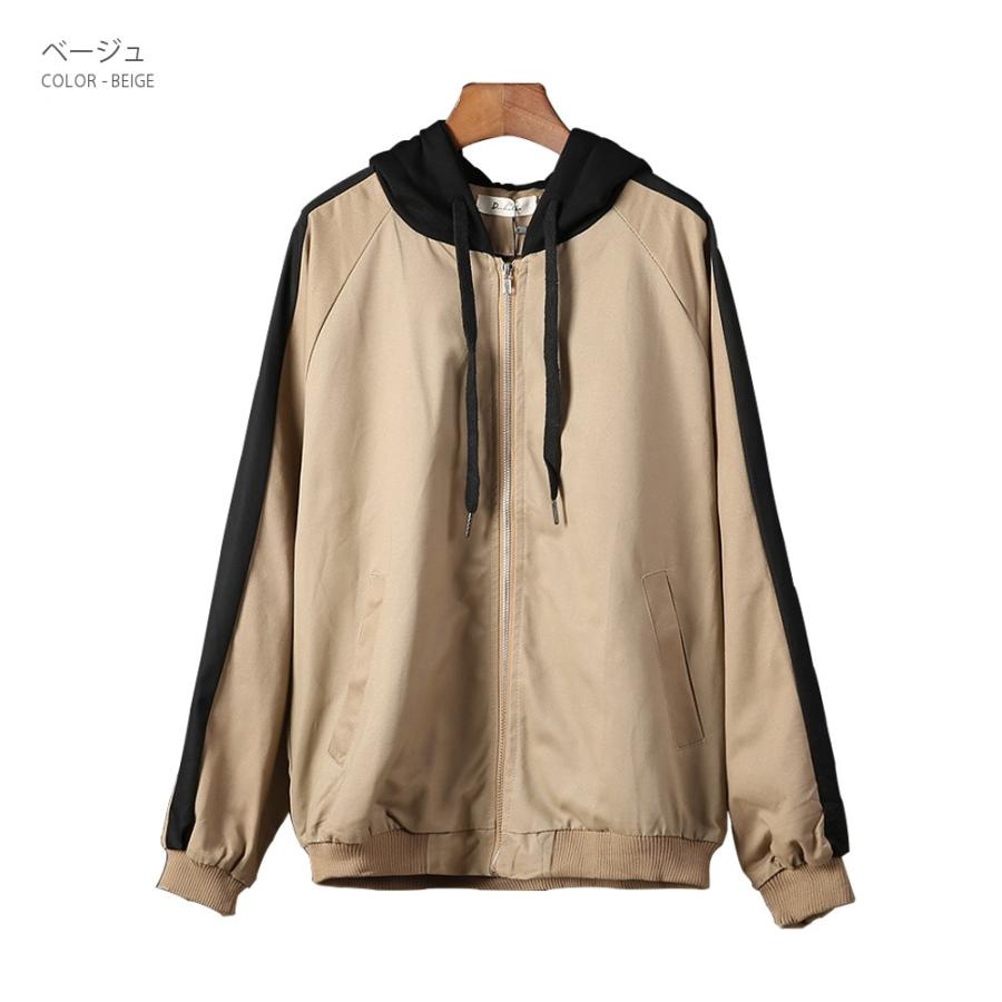 全品送料無料 フード付き ラインブルゾン メンズ アウター パーカー