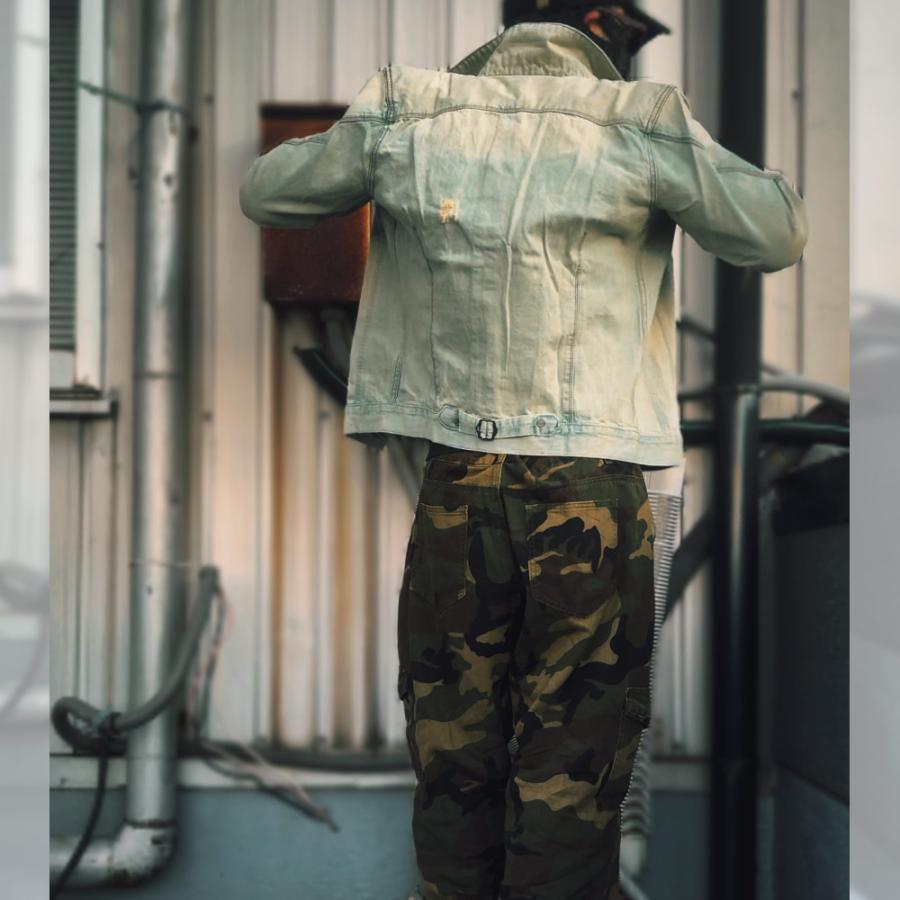 全品送料無料 [半額クーポン配布中!] ヴィンテージ加工 迷彩柄デニム
