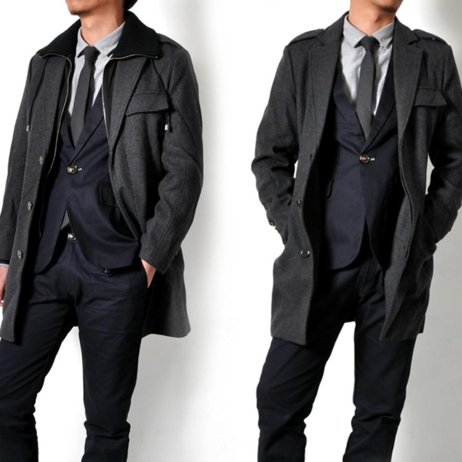 全品送料無料 期間限定 SALE チェスターコート レイヤード風 千鳥格子