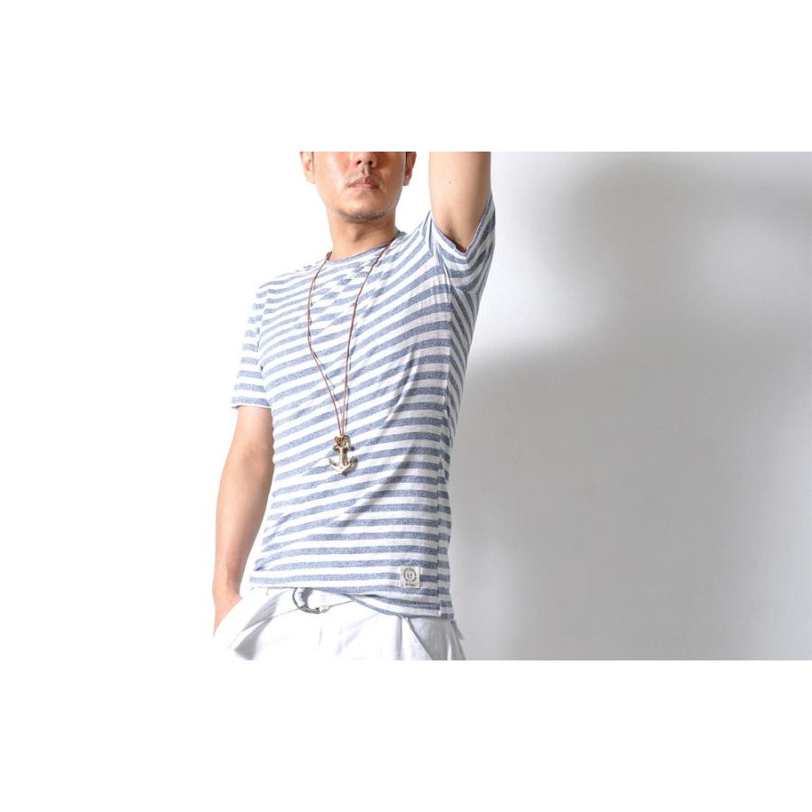 全品送料無料 tsa 杢ボーダー 半袖Tシャツ オリジナル メンズ カットオフ Tシャツ 2色 TA70 M便｜raisenseshop｜10
