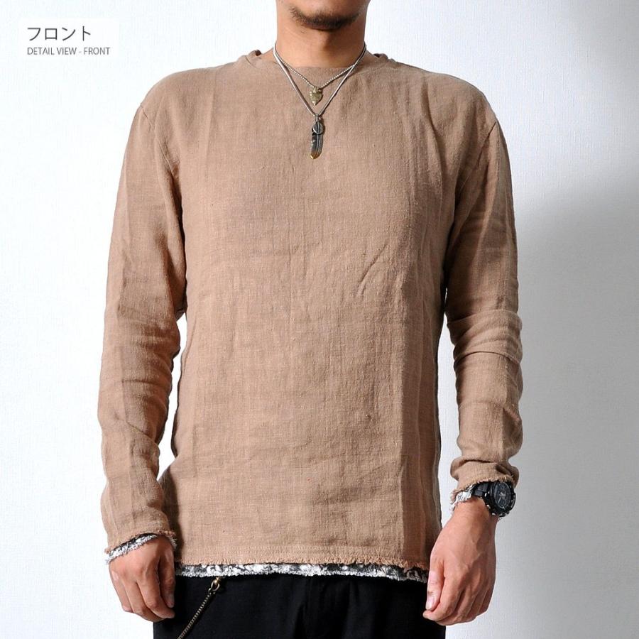 全品送料無料 Tシャツ メンズ 長袖 ロング フェイクレイヤード 