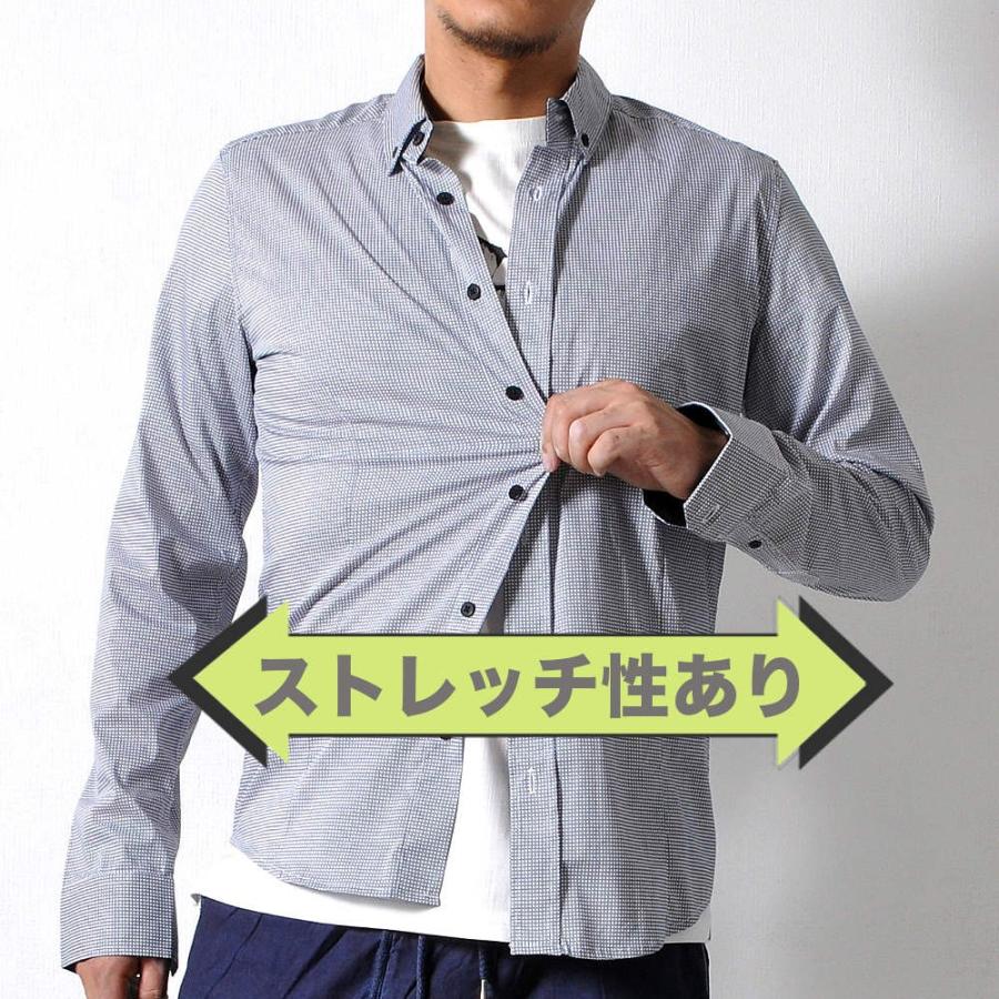 全品送料無料 ストレッチ ボタンダウンシャツ 長袖 メンズ トップス