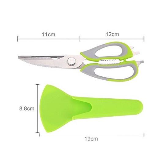キッチンバサミ　多機能ハサミ　万能ハサミ　分解可能のハサミ　ステンレス製　マグネットケース付き　グリーン　215g |  | 01