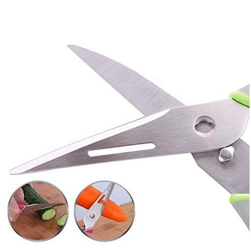 キッチンバサミ　多機能ハサミ　万能ハサミ　分解可能のハサミ　ステンレス製　マグネットケース付き　グリーン　215g |  | 03