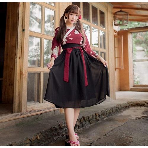 以上節約 Bi 和服 漢服 浴衣 コスプレ 着服 花魁 スカート レトロ風 レディース 仮装 和風 古典美人服 写真 撮影 学園際 文化際 夏祭り ハロウィン Materialworldblog Com
