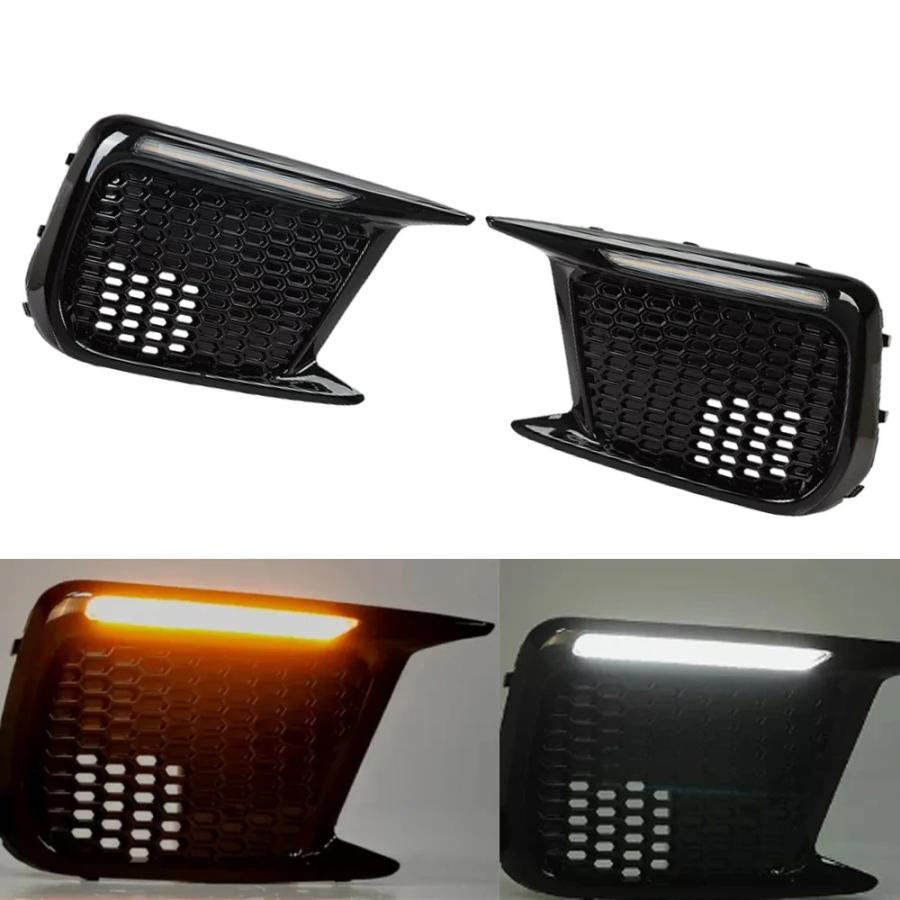 スバル WRX STI 後期型フォグカバー LEDデイタイムランニングライト付き 自動車 ライト スバル WRX 2018 2019 2020 2021 カー LED デイタイム