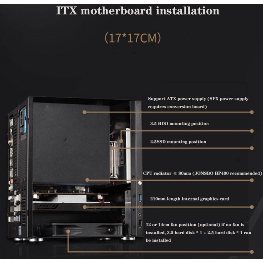 Mini ITX PC アルミ コンピュータケース デスクトップ PCケース MICRO